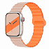 Ремешок - ApW32 Apple Watch 42/44/45/49 mm силикон на магните (sand pink/orange)