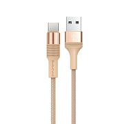 Кабель USB - Type-C Borofone BX21 Outstanding 18W 100см 3A  (gold)