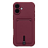 Чехол-накладка - SC304 c картхолдером для "Apple iPhone 16 Plus" (bordo) (234454)
