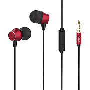Проводные наушники с микрофоном внутриканальные Hoco M51 Proper sound universal Jack 3,5  (red)