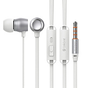 Проводные наушники с микрофоном внутриканальные Celebrat N1 Jack 3,5  (silver)