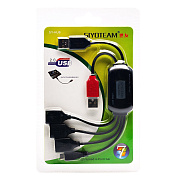 Кард-ридер Siyoteam SY-HU8 2USB (black/red)