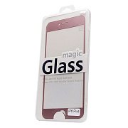 Защитное стекло Glass с цветной рамкой для "Apple iPhone 6 Plus/6S Plus" (pink)