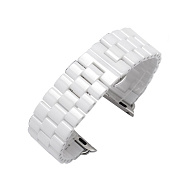 Ремешок - ApW Apple Watch 42/44/45/49 mm керамический раскладывающаяся застежка (003) (white)