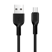 Кабель USB - micro USB Hoco X20 Desert Camel 12W 300см 2,4A  (black)