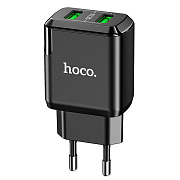 Адаптер Сетевой Hoco N6 Charmer QC3.0 2USB 3A/18W (black)
