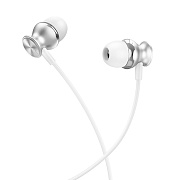 Проводные наушники с микрофоном внутриканальные Hoco M106 Jack 3,5  (silver)