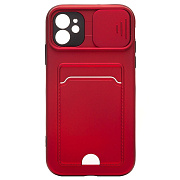 Чехол-накладка - PC066 с картхолдером (360) для "Apple iPhone 11" (red/black) (206979)