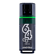 Флэш накопитель USB 64 Гб Smart Buy Glossy 3.0 (dark grey) 