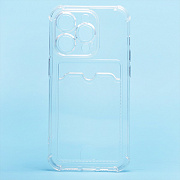 Чехол-накладка - SC278 с картхолдером для "Apple iPhone 14 Pro" (transparent)