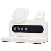 ЗУ Сетевое Беспроводное - 567 SafeMag 4in1 15W с часами (white) (243547)