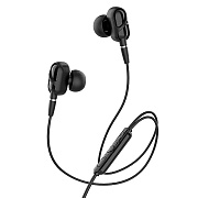 Проводные наушники с микрофоном внутриканальные Hoco M62 Dazzling dual moving Jack 3,5  (black)