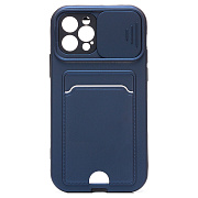Чехол-накладка - PC066 с картхолдером (360) для "Apple iPhone 12 Pro" (dark blue/black) (206990)
