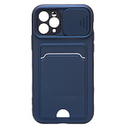 Чехол-накладка - PC066 с картхолдером (360) для "Apple iPhone 11 Pro" (dark blue/black) (206974)
