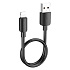 Кабель USB - Apple lightning Hoco X96 12W 25см 2,4A  (black)