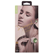 Проводные наушники с микрофоном вкладыши Misoo M51 Jack 3,5  (green)