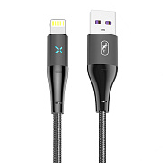Кабель USB - Apple lightning SKYDOLPHIN S49L (текстиль) 15W 100см 3A  (black)