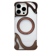 Чехол-накладка - SMZ08 Glassy SafeMag для "Apple iPhone 16 Pro Max" (gold)