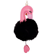 Брелок меховой - Фламинго (black)