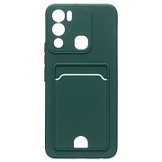 Чехол-накладка - SC315 с картхолдером для "infinix HOT 12i" (dark green)