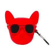 Чехол - 3D для кейса "Apple AirPods/AirPods 2" (принт 035) (red/black) (035)