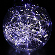 Светодиодная гирлянда уличная нить КАПЛЯ 10м, 100 диодов, прозрачный провод, белый