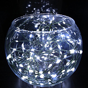 Светодиодная гирлянда уличная нить КАПЛЯ 10м, 100 диодов, зеленый провод, белый