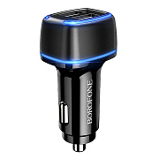 Адаптер Автомобильный с кабелем Borofone BZ14 Max 2USB/5V/2.4A +lightning (black)