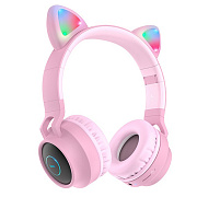 Bluetooth-наушники полноразмерные Hoco W27 CAT ear (pink/pink)