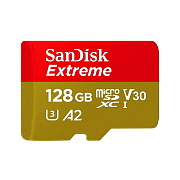 Карта флэш-памяти MicroSD 128 Гб SanDisk Extreme A2 UHS-I U3 без адаптера (170 Mb/s) (red) 