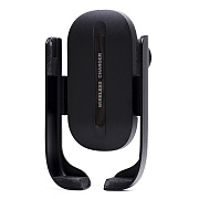 Держатель автомобильный - зажим+беспроводная зарядка CW10 в дефлектор 10W (black)