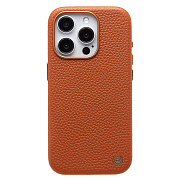 Чехол-накладка Cellis SM030 SafeMag для "Apple iPhone 15 Pro" Натуральная кожа зернистая (brown) (237471)