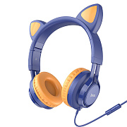 Проводные наушники полноразмерные Hoco Cat W36 Jack 3,5  (midnight blue)