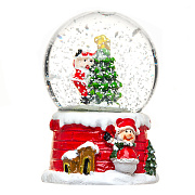 Декор - Снежный шар (подставка "Снеговик") (red/white)