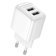 Адаптер Сетевой Borofone BAS41A Potential 2USB 12W (white)