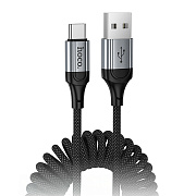 Кабель USB - Type-C Hoco X121 Nuevo пружина 18W 150см 3A  (black)