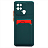 Чехол-накладка - SC315 с картхолдером для "Xiaomi Redmi 10C" (dark green)