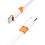 Кабель Type-C - Type-C Borofone BX89 60W 100см 3A  (white/orange)