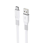 Кабель USB - Type-C Borofone BX23 Wide  100см 3A  (white)