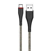 Кабель USB - Type-C Borofone BX25 Powerful 18W 100см 3A  (black)