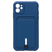 Чехол-накладка - SC304 с картхолдером для "Apple iPhone 11" (blue) (208467)