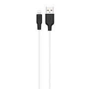 Кабель USB - Apple lightning Hoco X21 Plus (silicone) 12W 200см 2,4A  (white/black)