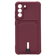 Чехол-накладка - SC304 с картхолдером для "Samsung SM-G990 Galaxy S21FE" (bordo) (208750)