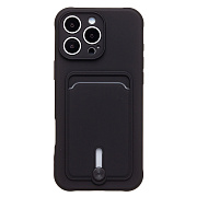 Чехол-накладка - SC304 c картхолдером для "Apple iPhone 16 Pro Max" (black) (234444)