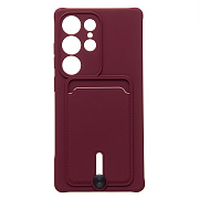 Чехол-накладка - SC304 с картхолдером для "Samsung Galaxy S25 Ultra" (bordo) (239045)