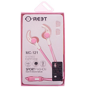 Проводные наушники с микрофоном внутриканальные Reet MC-121 Jack 3,5  (pink)