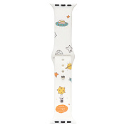 Ремешок - ApW01 Apple Watch 38/40/41 mm силикон (010) (white)