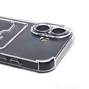 Чехол-накладка - SC276 с картхолдером для "Apple iPhone 17" (transparent) (242671)