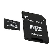 Карта флэш-памяти MicroSD  2 Гб Qumo +SD адаптер