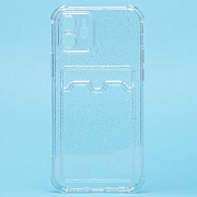 Чехол-накладка - SC300 с картхолдером для "Apple iPhone 12" (white)